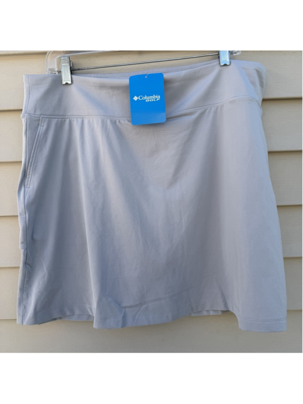 NEW Columbia Golf Omni Wick Skort Womens L Grey Elastic Waist Athletic Hiking